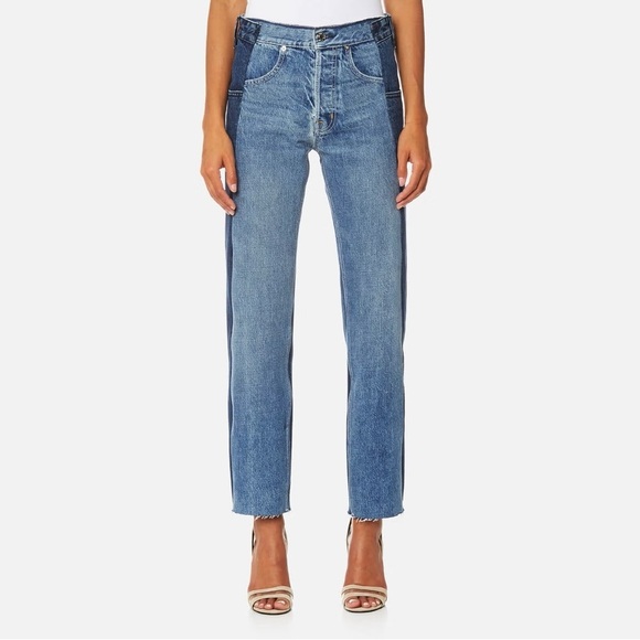 Helmut Lang Women's Reconstructed Straight Jeans - Light Blue Mix - Picture 1 of 14